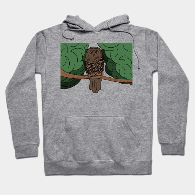 Owl on a tree branch Hoodie by Artemis Garments